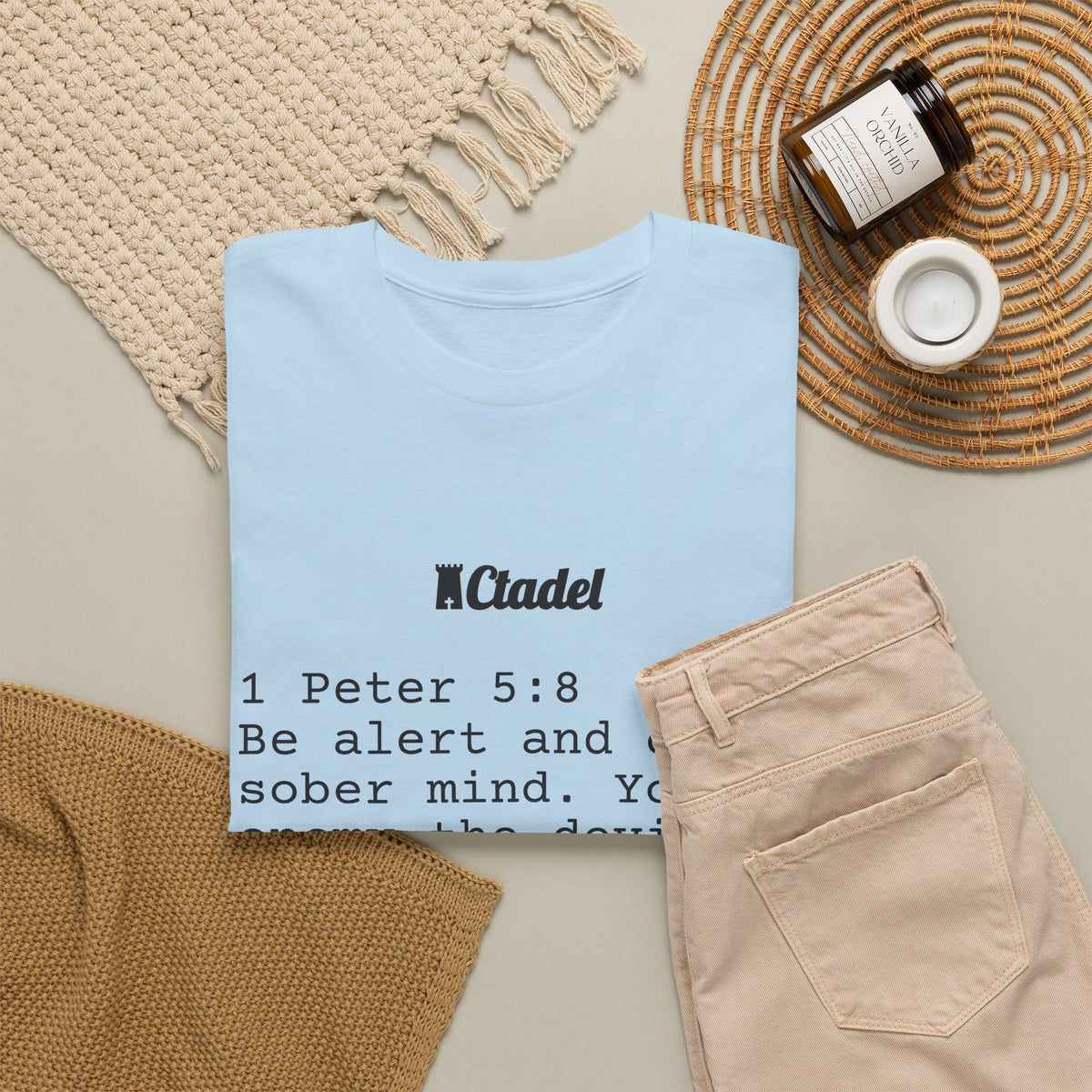 1 Peter 5:8 Christian T‑Shirt